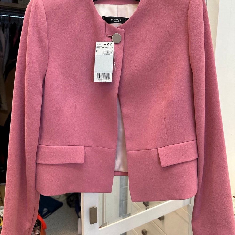 Mango Women's Blush Pink Suit Jacket